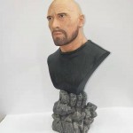 Shaven head Resin bust