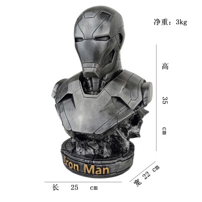 Silver Iron Man Resin bust
