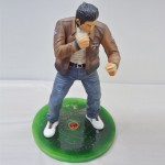 Man in boxing pose resin figure