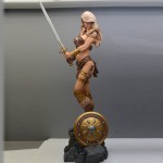 female warrior resin figure