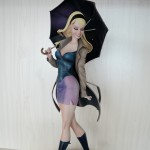 girl holding umbrella resin figure