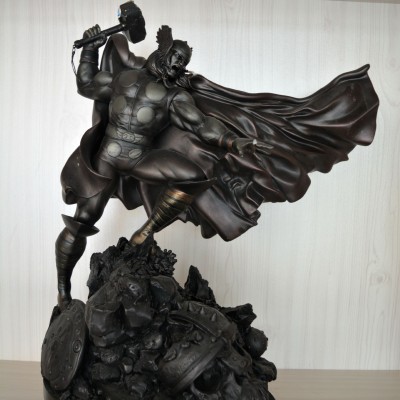 Black Thor resin scupture