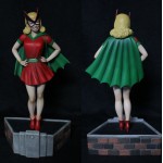 Masked little girl resin figure