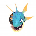 Piranha art resin toy