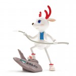 Fighting deer art resin toy