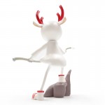 Fighting deer art resin toy