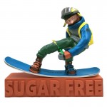 Skier art resin toy