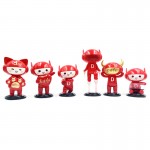 Set of red deer art resin toy