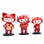 Set of red deer art resin toy