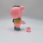 Logging pink bear art resin toy