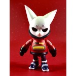 Red space bunny art resin toy