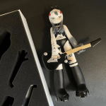 Boy talking guitar art resin toy