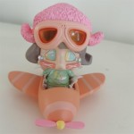The little fox flying the plane art resin toy