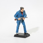 Man in blue ready to fight resin figure